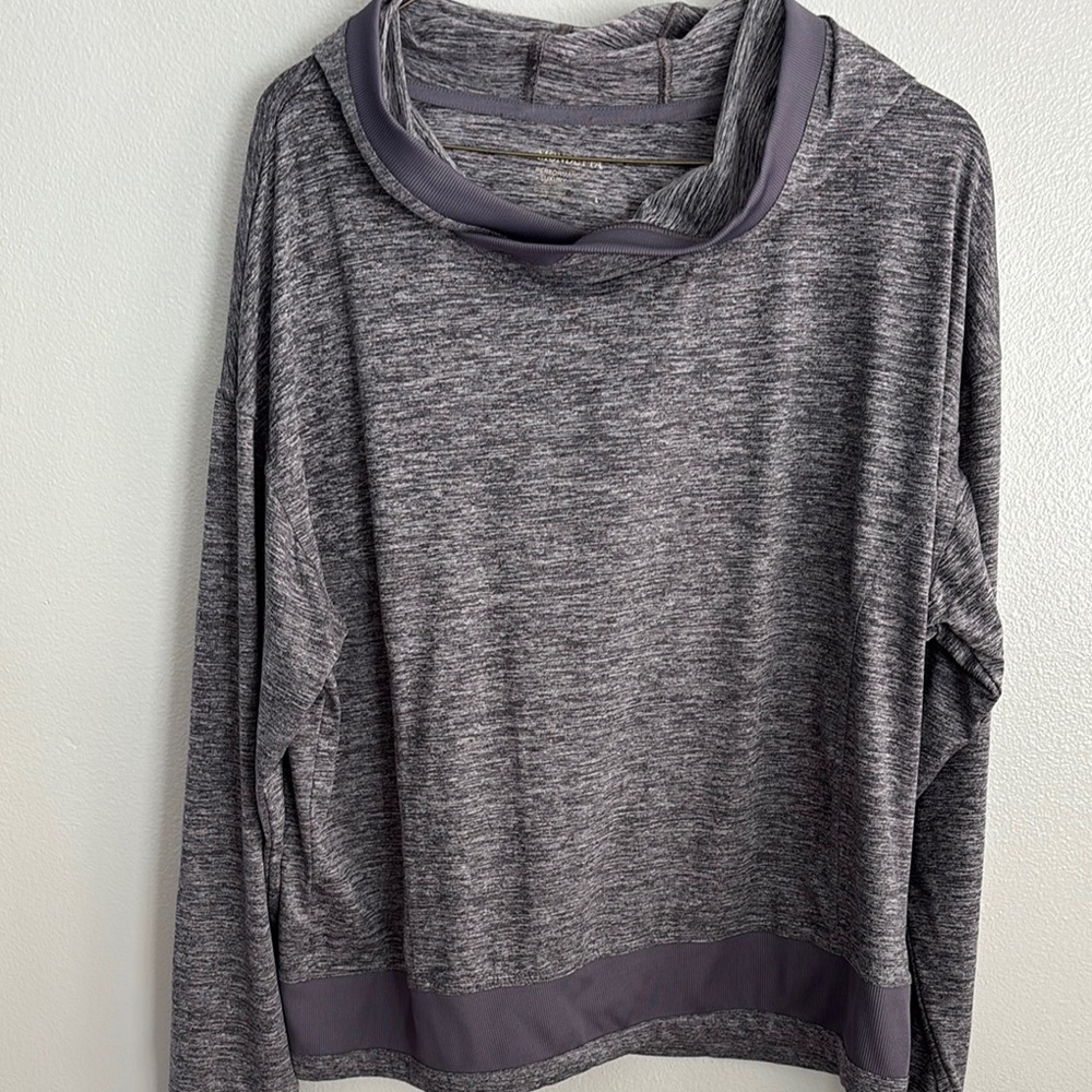 Athleta Gray Cowl Neck Pullover